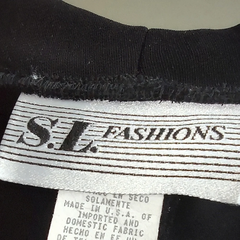 Vintage S.L. Fashions Black Cap Sleeve Dress Size 8 - Picture 9 of 9